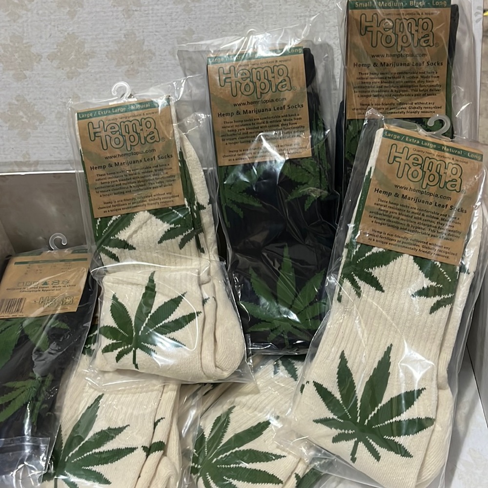 All natural hemp socks blended with cotton